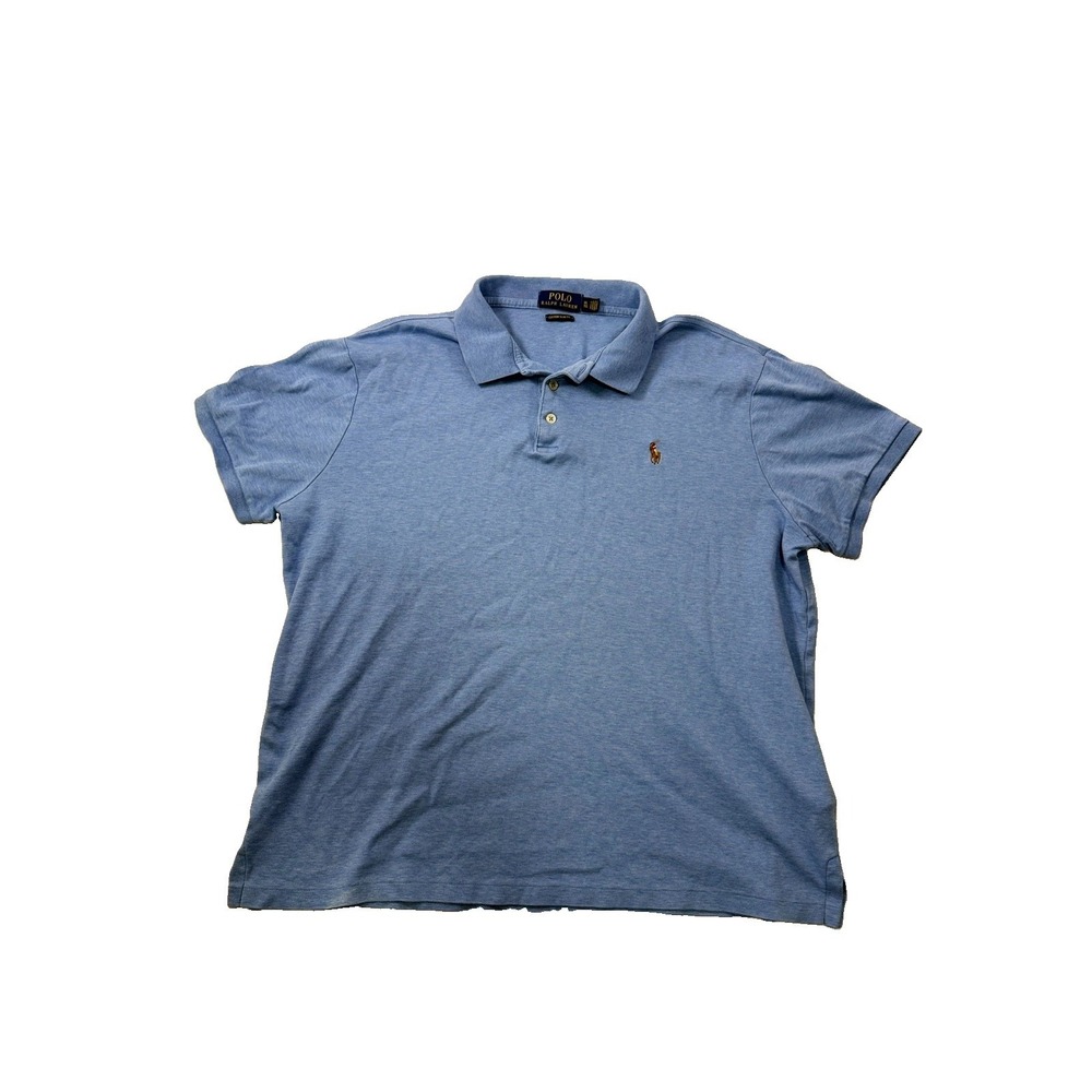 Polo Ralph Lauren Polo Shirt Men's XL Blue Short Sleeve Slim Fit Casual Preppy